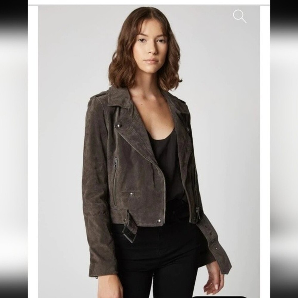 Blank NYC Grey Suede Moto Jacket